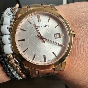 Gold Burberry watch